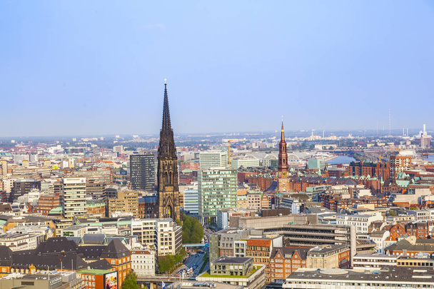 panoráma města Hamburku od slavné věži michaelis - Fotografie, Obrázek