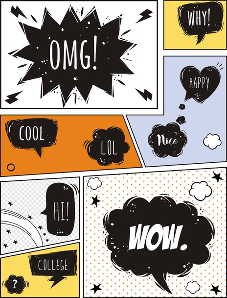 A comic strip cartoon with the word Gulp. Green and halftone background,  star shape effect. Stock Illustration