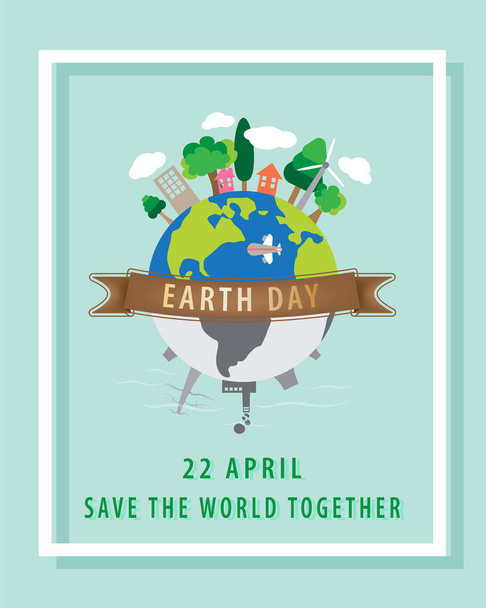Earth day concept,22 April. - Vector, Image