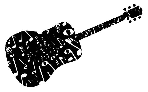 Musical Notes Acoustic Guitar - Vector, Image