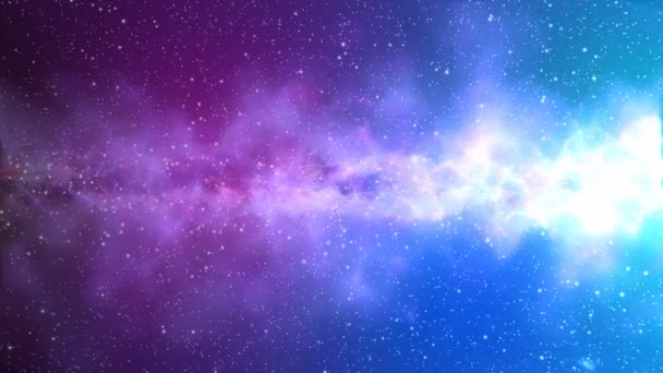 Animación 4K del espacio con estrellas y polvo en colores púrpura y azul
 - Metraje, vídeo