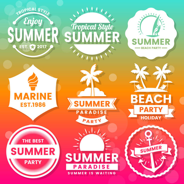 Літній ретро Векторний логотип для банера, плаката, флаєра
 - Вектор, зображення