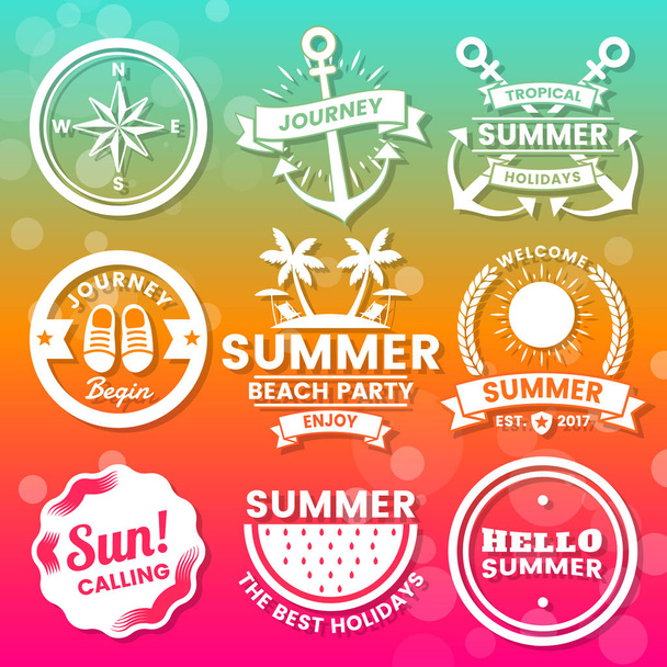 Summer Retro Vector Logo for banner, poster, flyer - Vettoriali, immagini