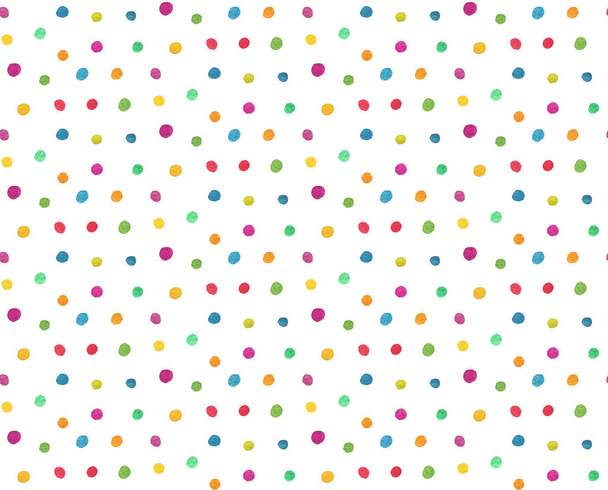 Multicolored watercolor circles. Seamless pattern in vector - Vektör, Görsel