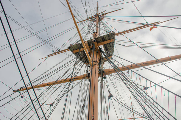 Looking up at Mast with rigging - Photo, Image