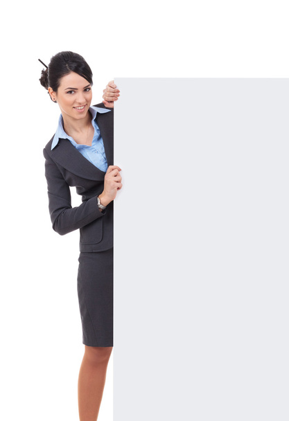 businesswoman with blank board - Photo, Image