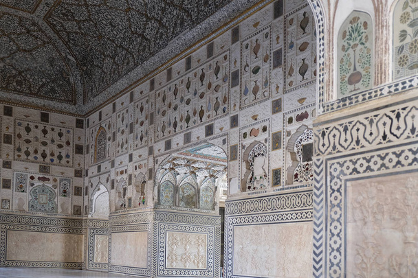 Palacio Espejo en Amber Fort en Jaipur, Rajastán, India
. - Foto, imagen