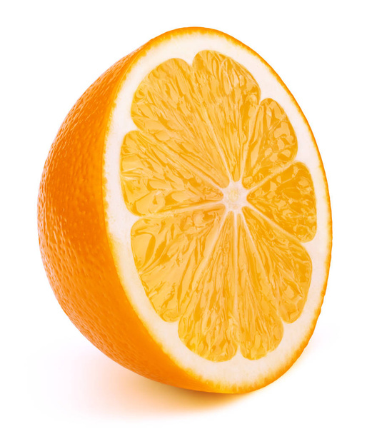 Half of orage fruit slice isolated on white - Фото, изображение