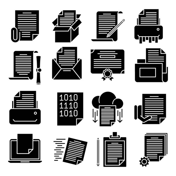 Document vector solid icons - Vector, Image