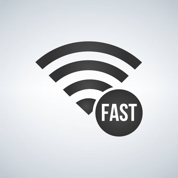 Wifi connection signal icon with fast sign in the circle. vector illustration isolated on modern background. - Vector, Image