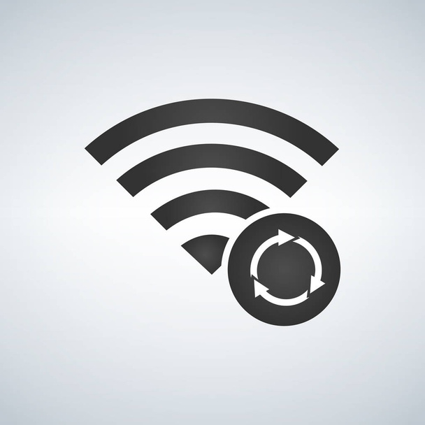 Wifi connection signal icon with refresh or circle arrows in the circle. vector illustration isolated on modern background. - Vector, Image