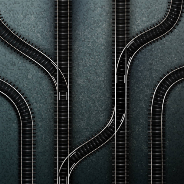 Empty railway tracks - Vector, Image