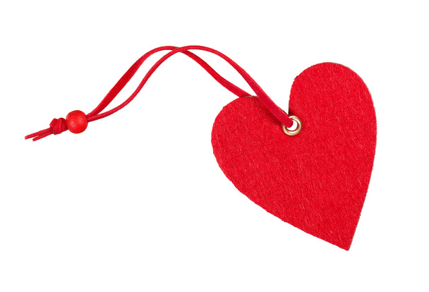 coração tecido decorativo vermelho isolado
 - Foto, Imagem