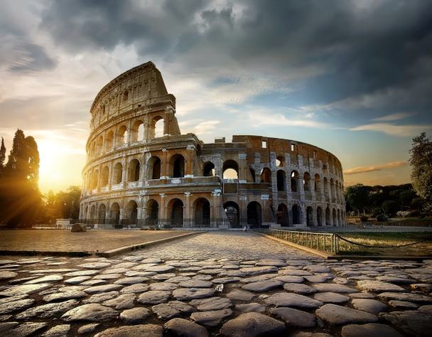 Colosseum in Rome at sunset - Photo, Image