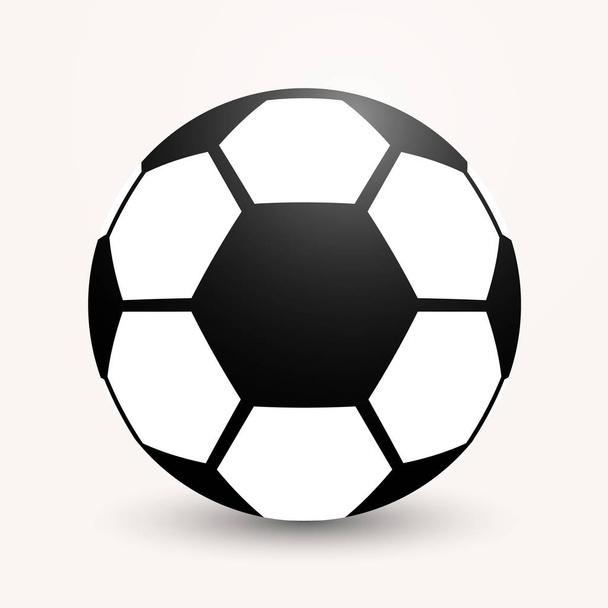 Ποδόσφαιρο μπάλα επίπεδη εικόνα Εικονογράφηση σε ένα γκρίζο φόντο. - Διάνυσμα, εικόνα