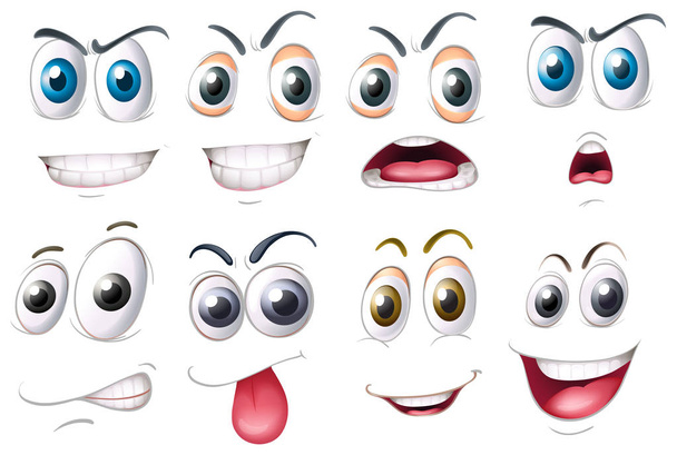 Different set of eyes with emotions - Vector, Image
