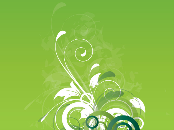 Floral seasonal background with swirls - Vector, Image