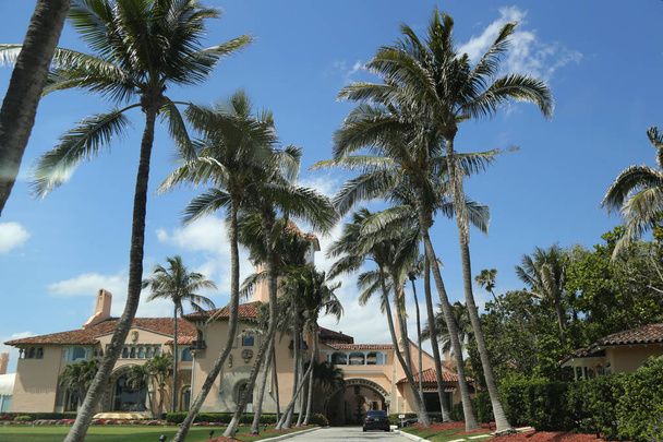 PALM BEACH, FLORIDA - MARCH 21, 2018: Mar-a-Lago resort in Palm Beach, FL. Mar-a-Lago is a resort and National Historic Landmark in Palm Beach, Florida, built from 1924 to 1927 - 写真・画像