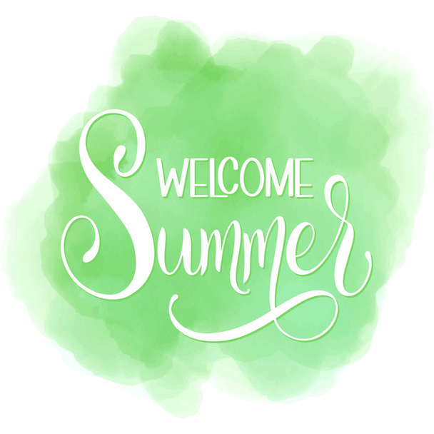 Welcome Summer lettering - Vetor, Imagem