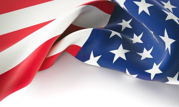 American flag on plain background - Foto, Bild