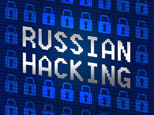 Russische Hacker-Schlösser zeigen Wahldaten 3D-Illustration - Foto, Bild