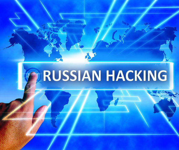 Venäjän Hakkerointi Maailman kartta Näyttää tietoverkkorikollisuus 3d Kuvitus
 - Valokuva, kuva