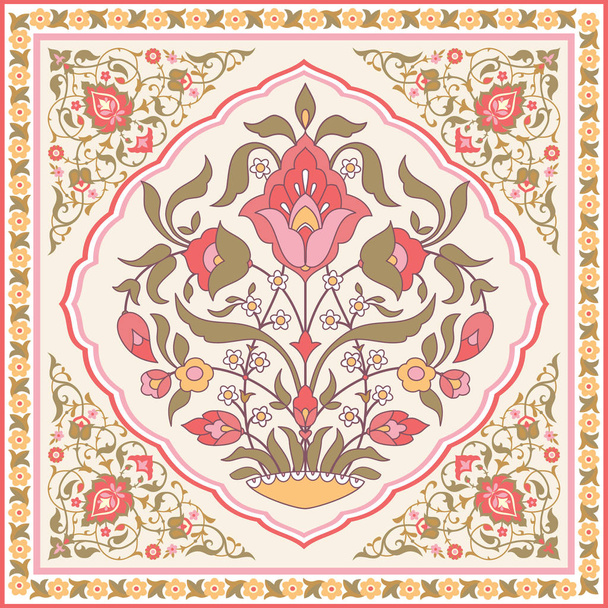 Ανατολίτικο floral σχέδιο - Διάνυσμα, εικόνα