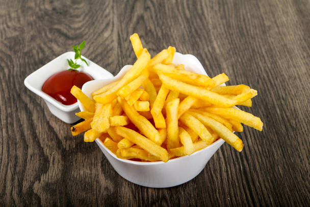 French fries with tomato ketchup - Photo, Image