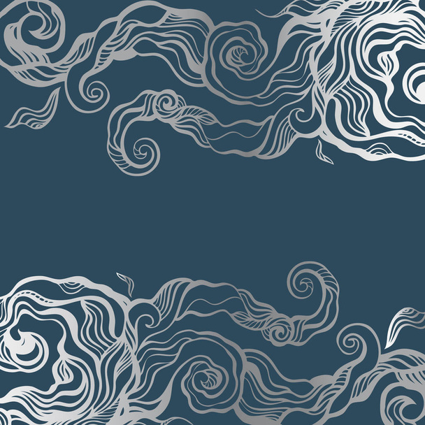 Vlny oceánu ručně nakreslený obrázek - Vektor, obrázek