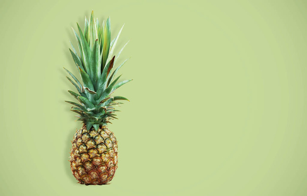 Fresh pineapple on color. - Photo, image