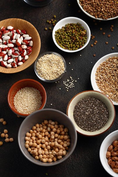 Super foods cereals and beans set - Фото, изображение