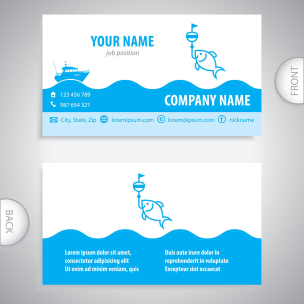 business card - fishing lures - nautical symbol - Vector, Image