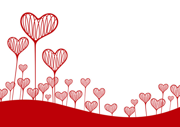 Vector background with hearts - Vector, Image