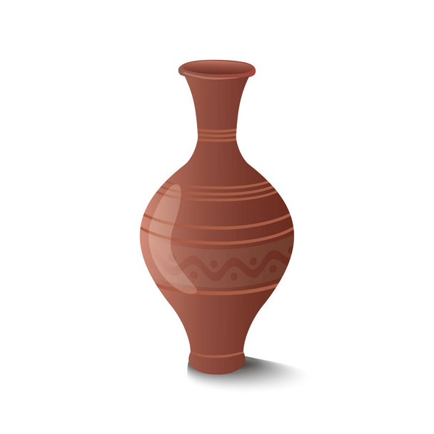 Realistic Clay Pot. Vector illustration. - Vector, Image