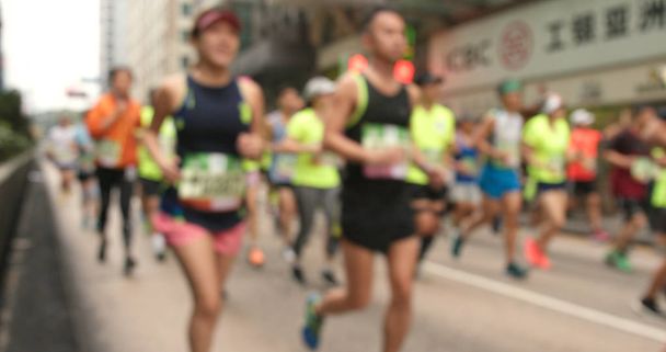 Vue floue du marathon en ville
  - Photo, image