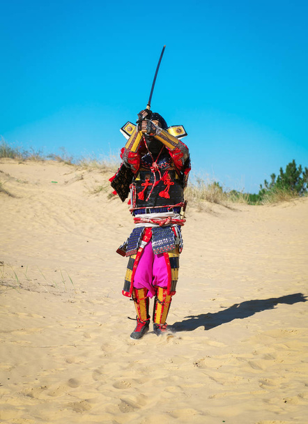 Man in samurai armour with sword. Original Character - Photo, Image
