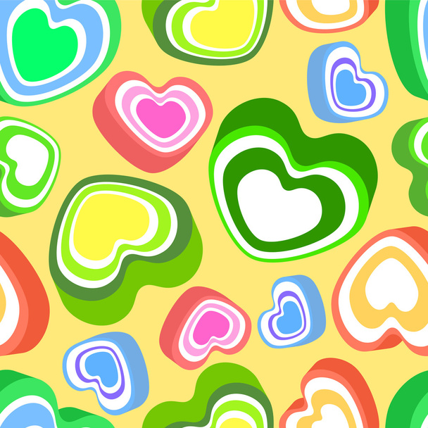 Vector background with colorful hearts. - Vektor, obrázek