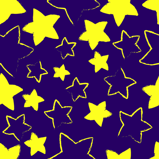 Vector blue background with yellow stars. - Vector, Image