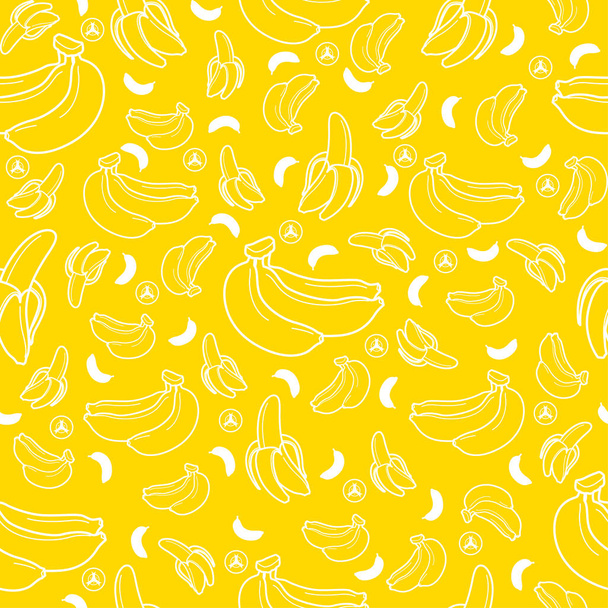 Banán gyümölcs zökkenőmentes nyári minta háttér vektoros formátumban - Vektor, kép