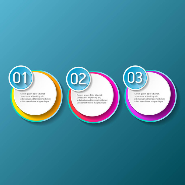 vector color modern progress paper banners set with three options or steps can be used for business infographics, numbered banners or website layout - Vektor, Bild