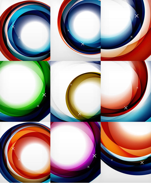Collection of circle abstract backgrounds - Vector, imagen