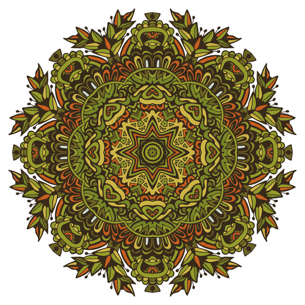 green medallion background indian mandala - Вектор,изображение