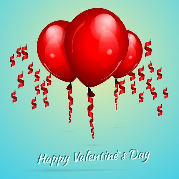 Valentine's background with balloons - Vector, Image