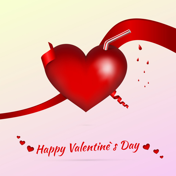 Vector Valentine background with cocktail - Vector, Image