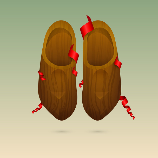 Zapatos holandeses de madera (klompen). Ilustración vectorial
. - Vector, Imagen