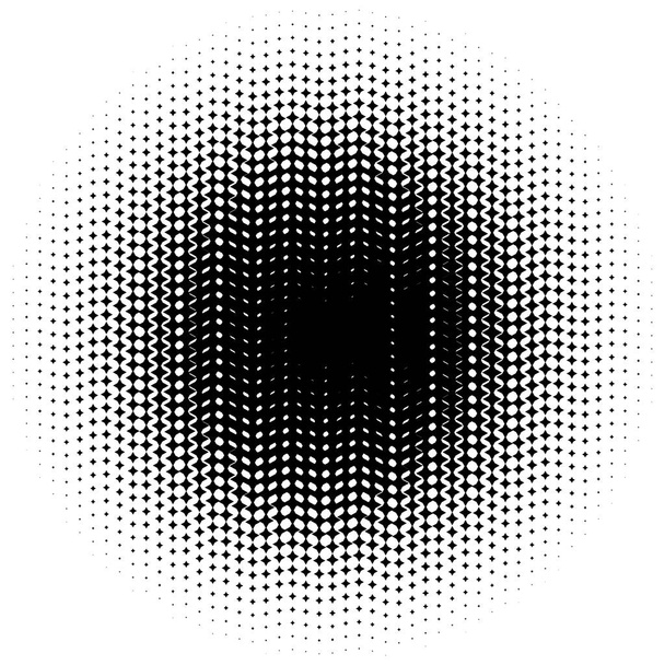 Polotónování prvek. Abstraktní geometrické grafiky s polotónovým vzorem, vektorové ilustrace - Vektor, obrázek