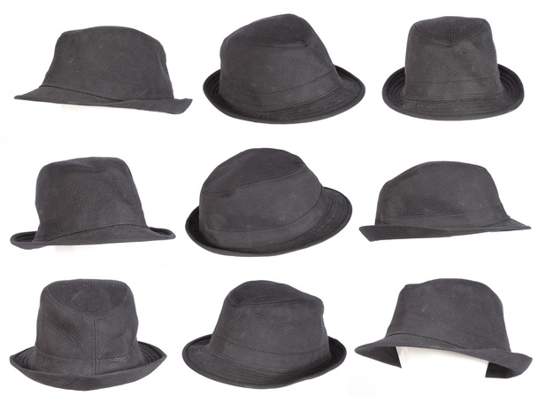 ensemble de chapeau noir isolé sur blanc
 - Photo, image