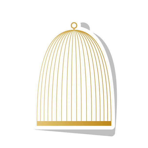 Signe de cage d'oiseau. Vecteur. Icône de dégradé doré avec contour blanc
  - Vecteur, image