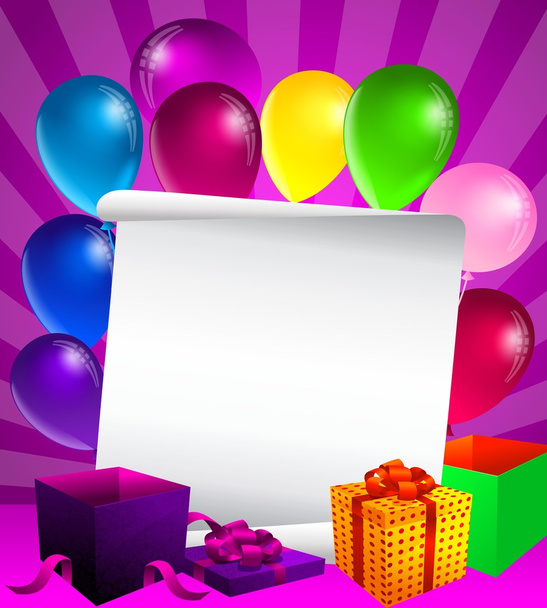 Background with balls for congratulations - Vector, afbeelding