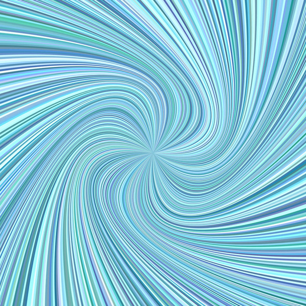 Geometrische spiraal achtergrond - vector design van roterende stralen in cyaan tinten - Vector, afbeelding